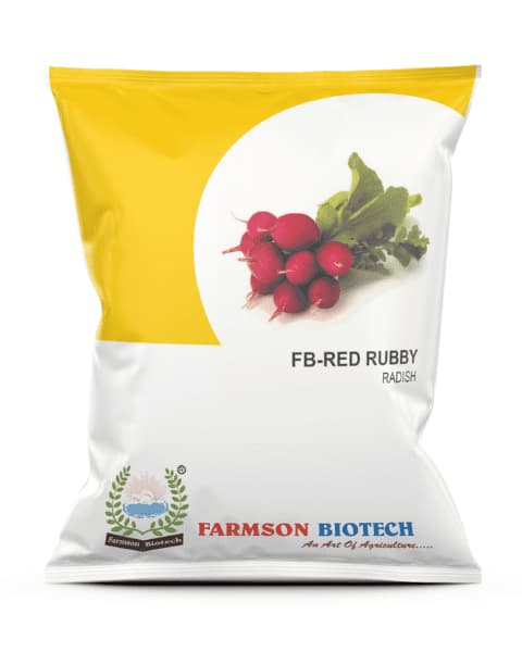 Farmson FB Red Rubby Red Radish Seeds, Quick Growing and Mildly Pungent Roots - Image 1