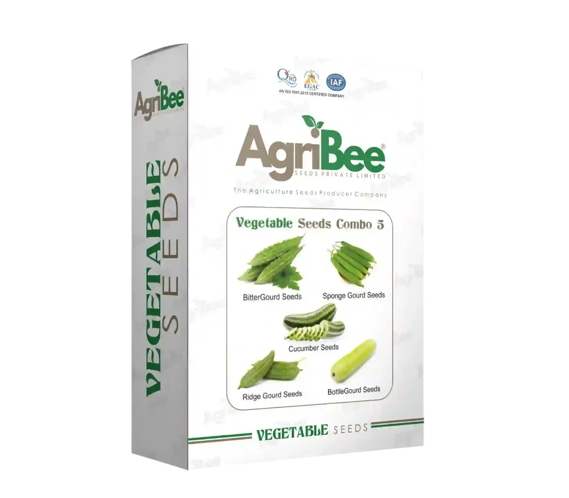 AgriBee F1 Hybrid Vegetable Seeds Combo Pack (Pack of 5) for Kitchen Garden