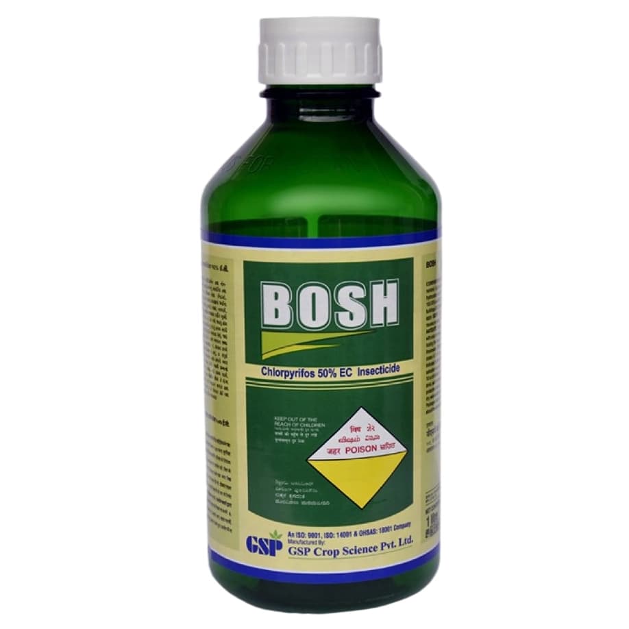 GSP BOSH Chlorpyrifos 50% EC Insecticide, Effective Pest Control In Crops - Image 1