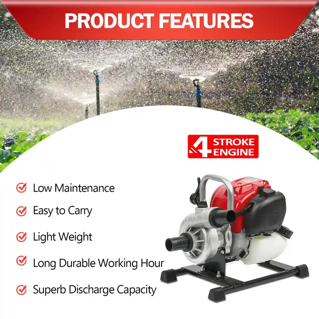 Neptune 35CC Portable Water Pump 1.5 Inch Outlet, Powerful 4 Stroke Petrol Engine, Maximum Discharge 135 L.min Ideal for Farming, Draining, & Gardning - Image 2
