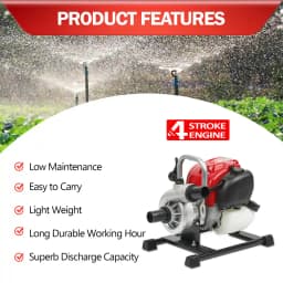 Neptune 35CC Portable Water Pump 1.5 Inch Outlet, Powerful 4 Stroke Petrol Engine, Maximum Discharge 135 L.min Ideal for Farming, Draining, & Gardning 2