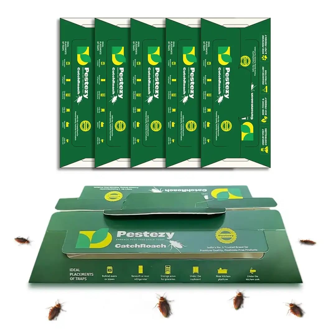 Pestezy CatchRoach Cockroach Trap, Non-Toxic, Eco-Friendly, Sticky Glue Traps For Home And Kitchen