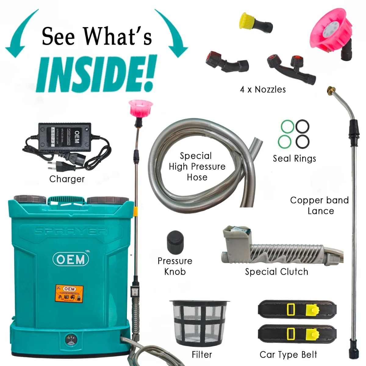 OEM Special Clutch Battery Operated Knapsack Sprayer 12V x 14A (18 L Capacity), Durable Copper Motor, Latest Technology Agriculture Sprayer - Image 7