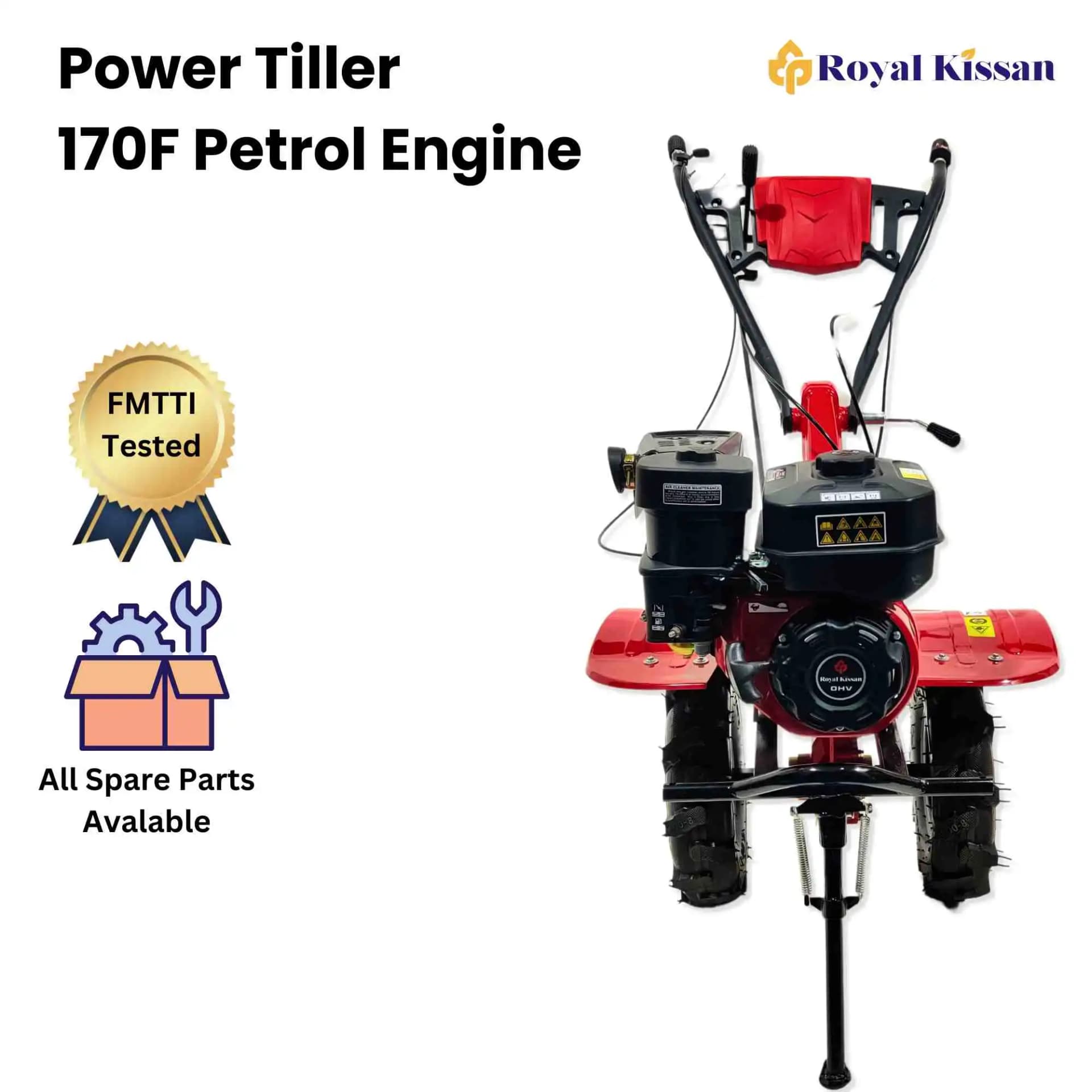 Royal Kissan Petrol Power Tiller, 4-Stroke 212CC 170F Engine, High-Speed And Durable Tyres FMTTI Tested - Image 3