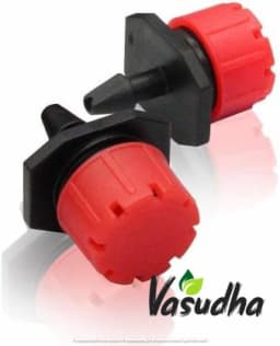 Vasudha Irrigation Adjustable Dripper Emitter For Drip Irrigation Kit Red Color. 1