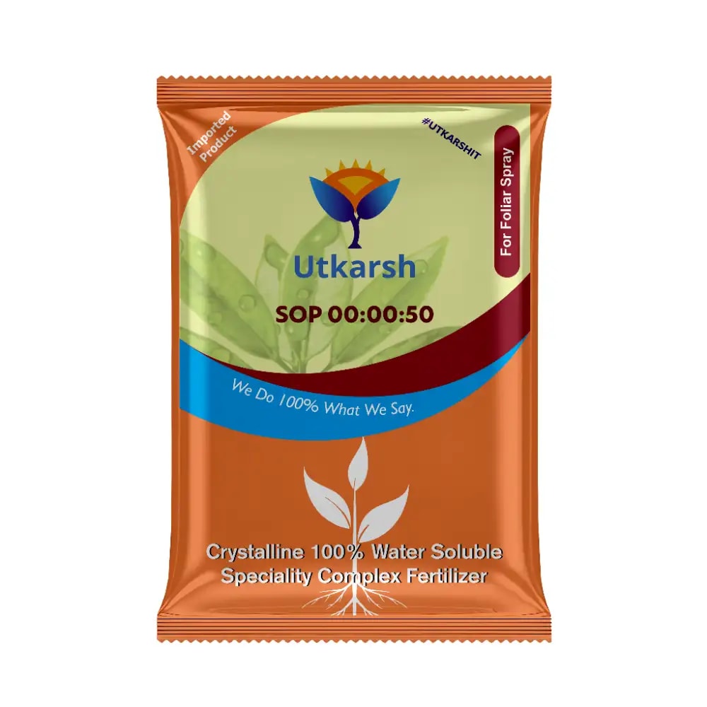 Utkarsh SOP (00:00:50 + 17.5 S) (Potassium Sulphate) K2SO4 (100% Water Soluble Fertilizer) Foliar Spray Nutrition