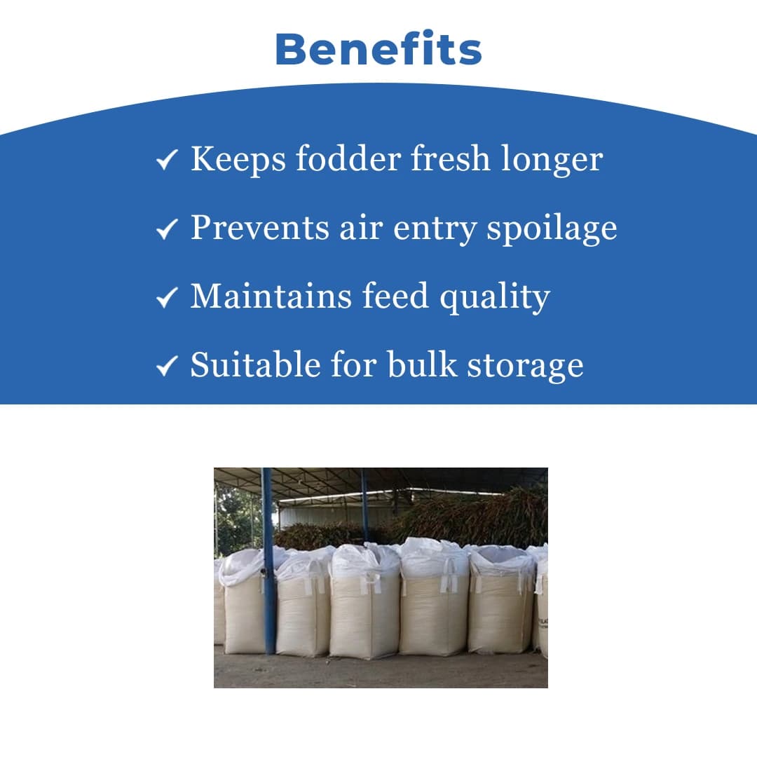 SIDDHI Silage Bag (Murghas Bag) Size 90 x 90 x 140 CM, Capacity 1000 Kg (Polypropylene, White) - Image 4