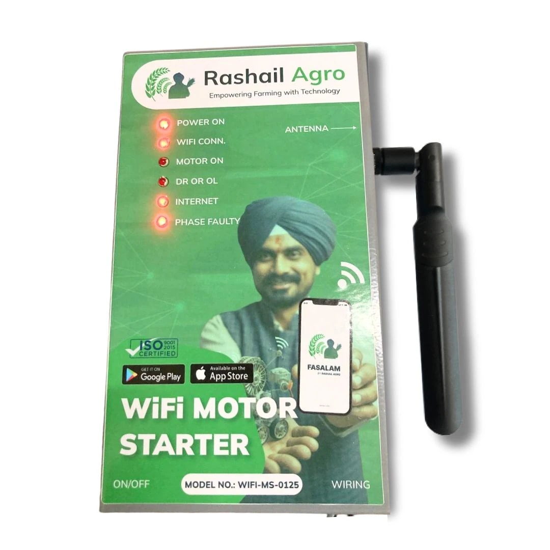 Rashail Agro WiFi Motor Controller, Smart IoT-Based Wireless Pump Starter for Agriculture, Industrial & Domestic Usecase