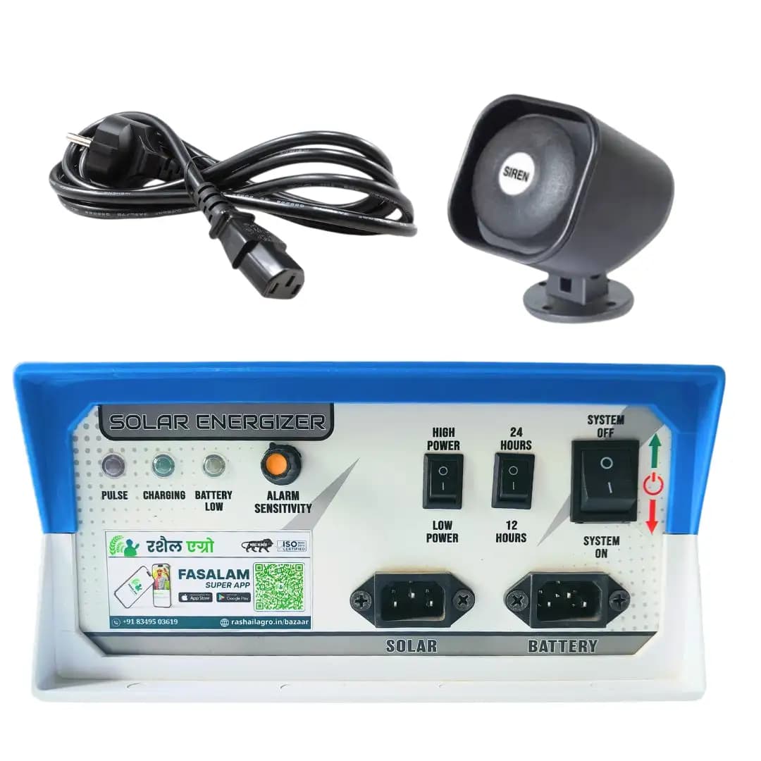 Rashail Solar Fence Energizer Zatka Machine - 15KV, Electric Fence Solution For Farm Protection - Image 1