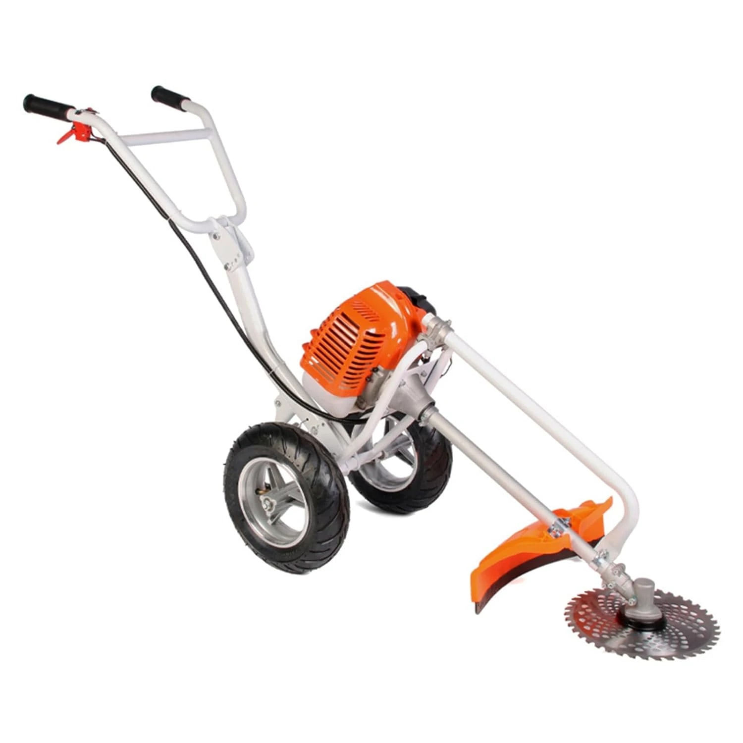 Neptune BC-520W Hand Push Brush Cutter 43CC With Wheel, Advanced Technology, 2800 RPM, 2 Stroke Petrol Engine Grass Trimmer, Ideal For Agriculture