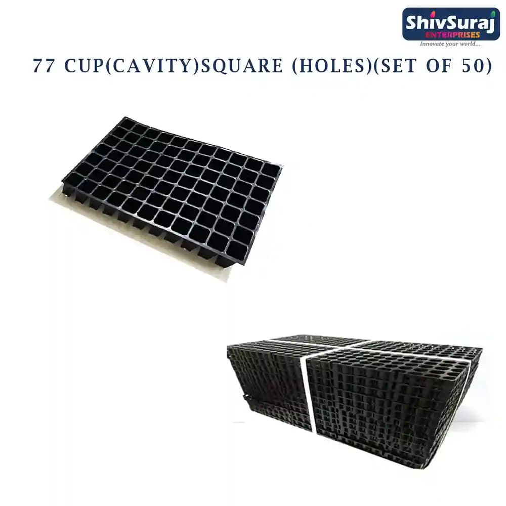 Shivsuraj 77 Cavity Seedling Tray, Square Shape Hole Germination Tray, Nursery Tray For Sowing Seeds - Image 5