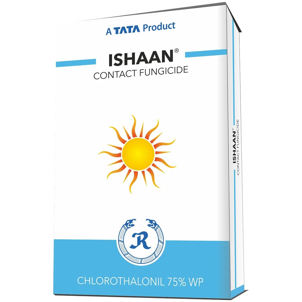 Tata Rallis ISHAAN Chlorothalonil 75% WP Fungicide, For Controlling Downy Mildew, Anthracnose, Early Blight, Late Blight, Leaf Spot