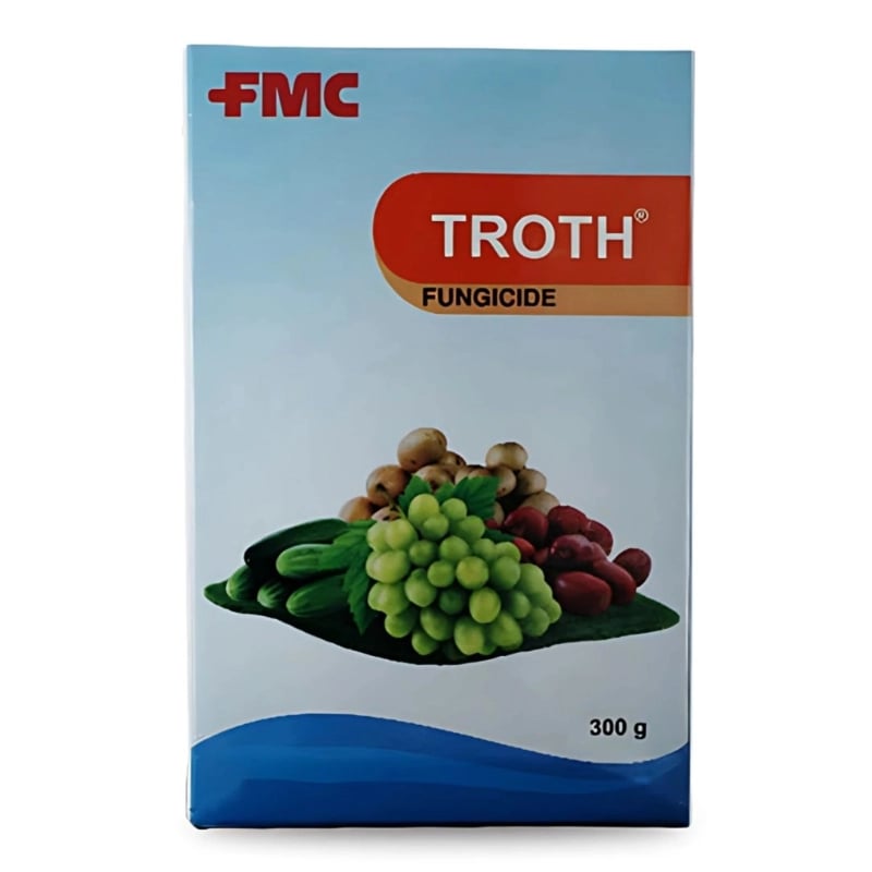 FMC Troth Cymoxanil 8% + Mancozeb 64% WP Fungicide, Broad Spectrum, Effective For Blights And Mildews