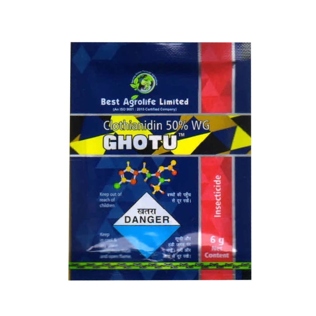 Best Agrolife Ghotu Clothianidin 50% WG Insecticide, Broad Spectrum Insecticide, Use For Grapes, Cotton, Sugarcane, Tea and Rice - Image 1