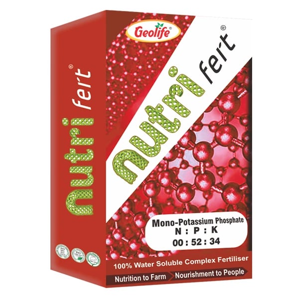 Geolife Nutri Fert NPK Fertilizer 00:52:34, Rich In Water Soluble, Best For Proper Flowering And Attractive Color Formation