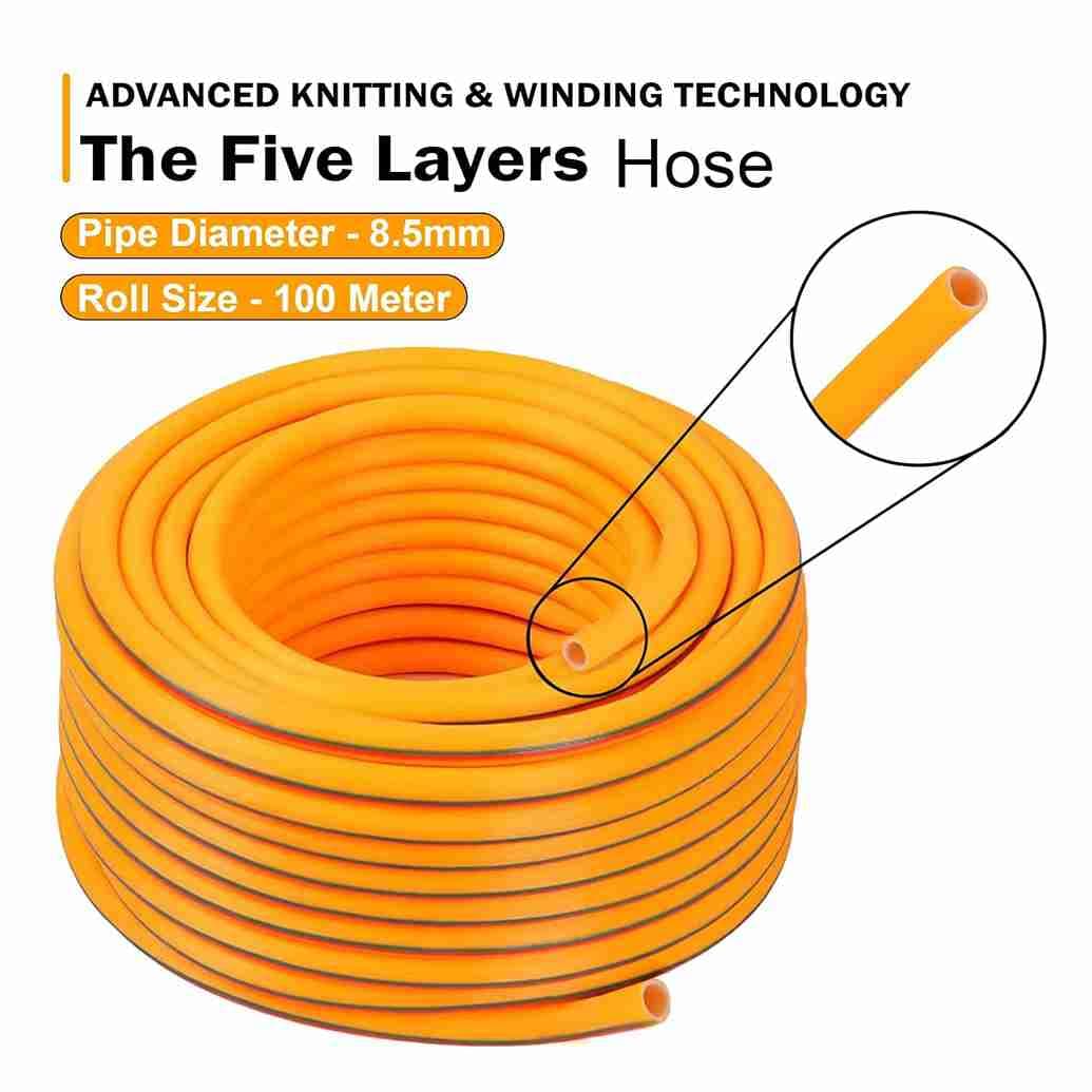 Neptune Hose Pipe 8.5 MM 5 Layered, PVC High Pressure Pipe, Heavy Duty Korean Technology, Ideal for Agriculture, Cleaning Both Indoor And Outdoor - Image 8