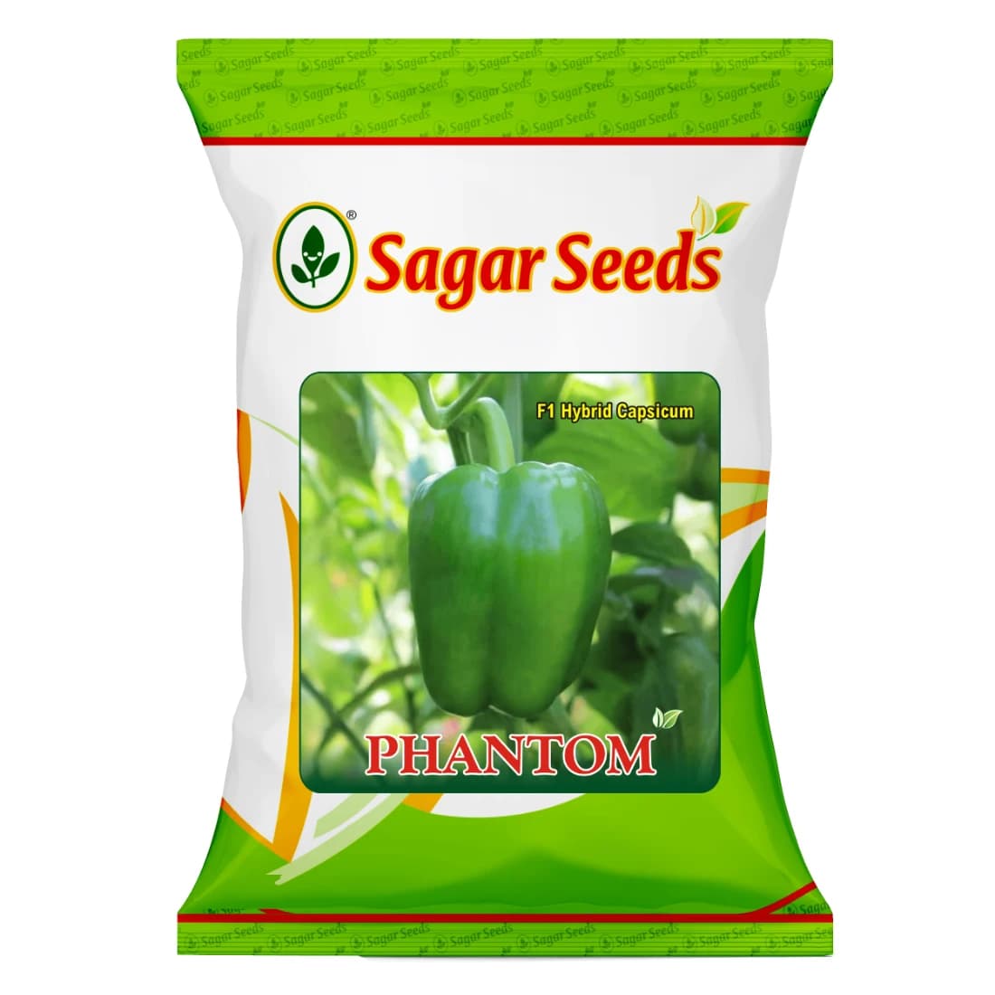 Sagar Phantom F1 Hybrid Capsicum Seeds, Dark Green, Thick Skin, High Yield, Compact Plant Variety - Image 1