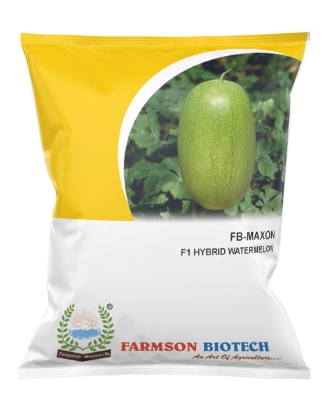 Farmson FB Maxon F1 Hybrid Watermelon Seeds, Light Green Stripes, Sweet Red Flesh, Vigorous Growth