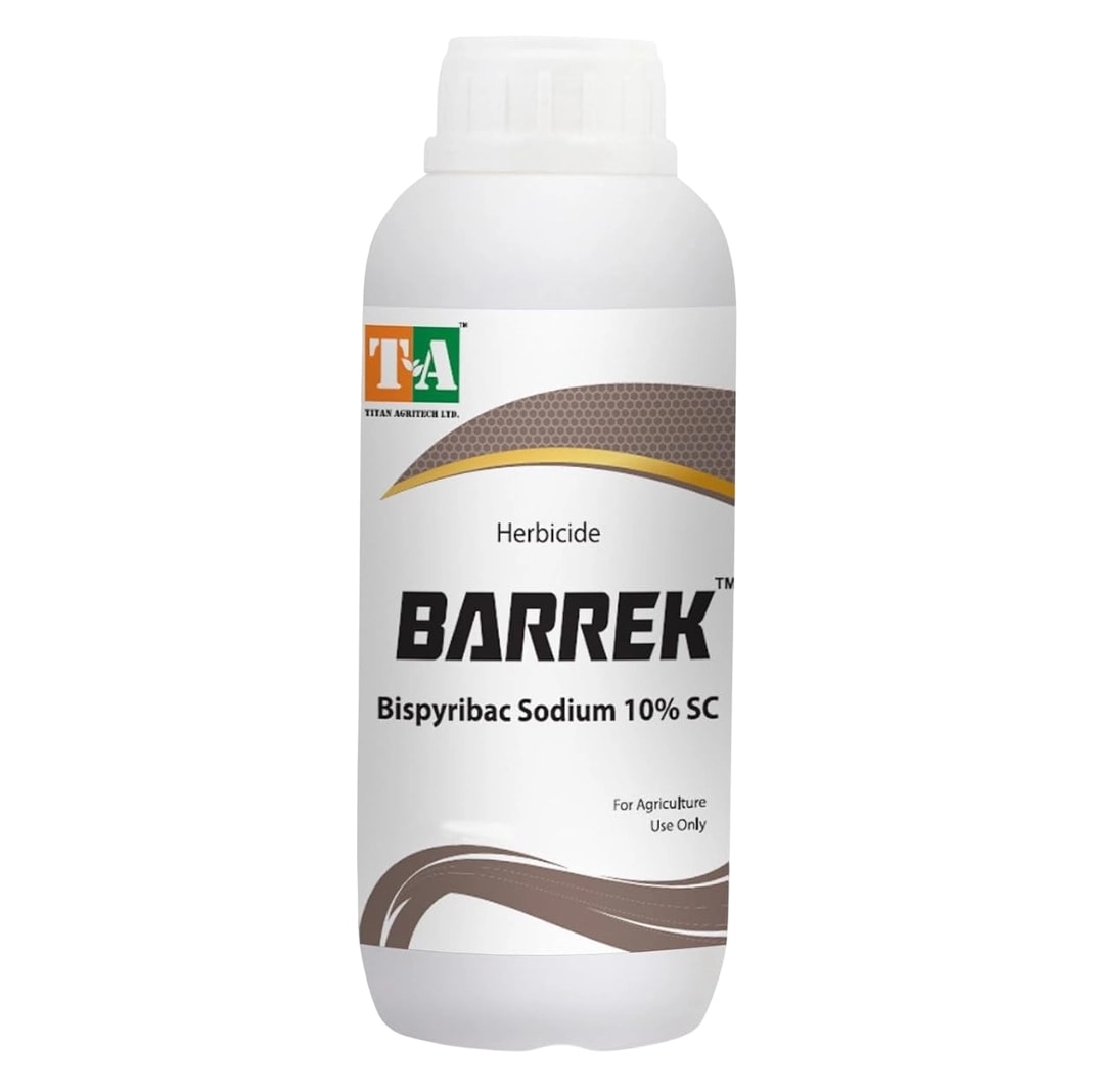 Titan Agritech Barrek Bispyribac Sodium 10% SC Herbicide, Post Emergent, Control Weeds In Rice Crops
