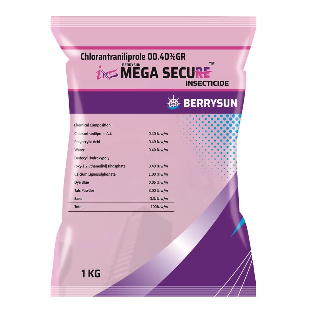 Berrysun Mega Secure Chlorantraniliprole 0.4% GR Insecticide, Effective For Borer Control In Sugarcane And Rice Crops - Image 1