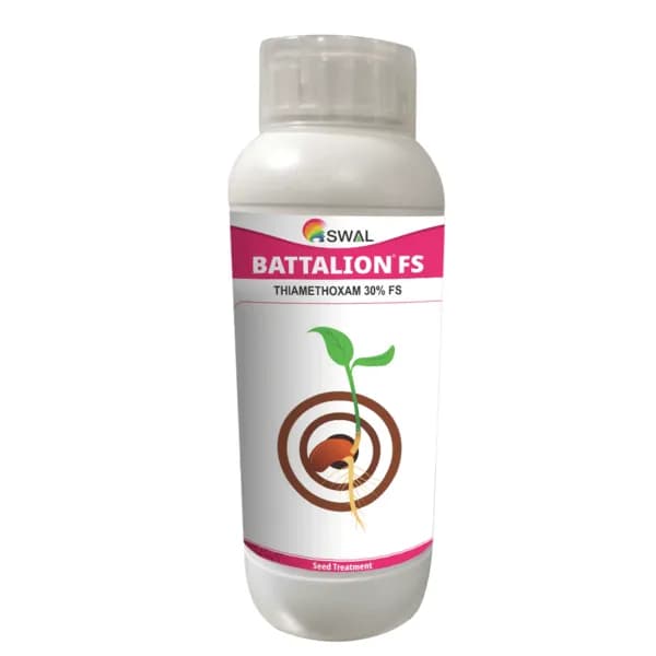 SWAL Battalion FS Thiamethoxam 30% FS Systemic Insecticide, Ensures Efficient Pest Management, Protecting Crops From Damage.
