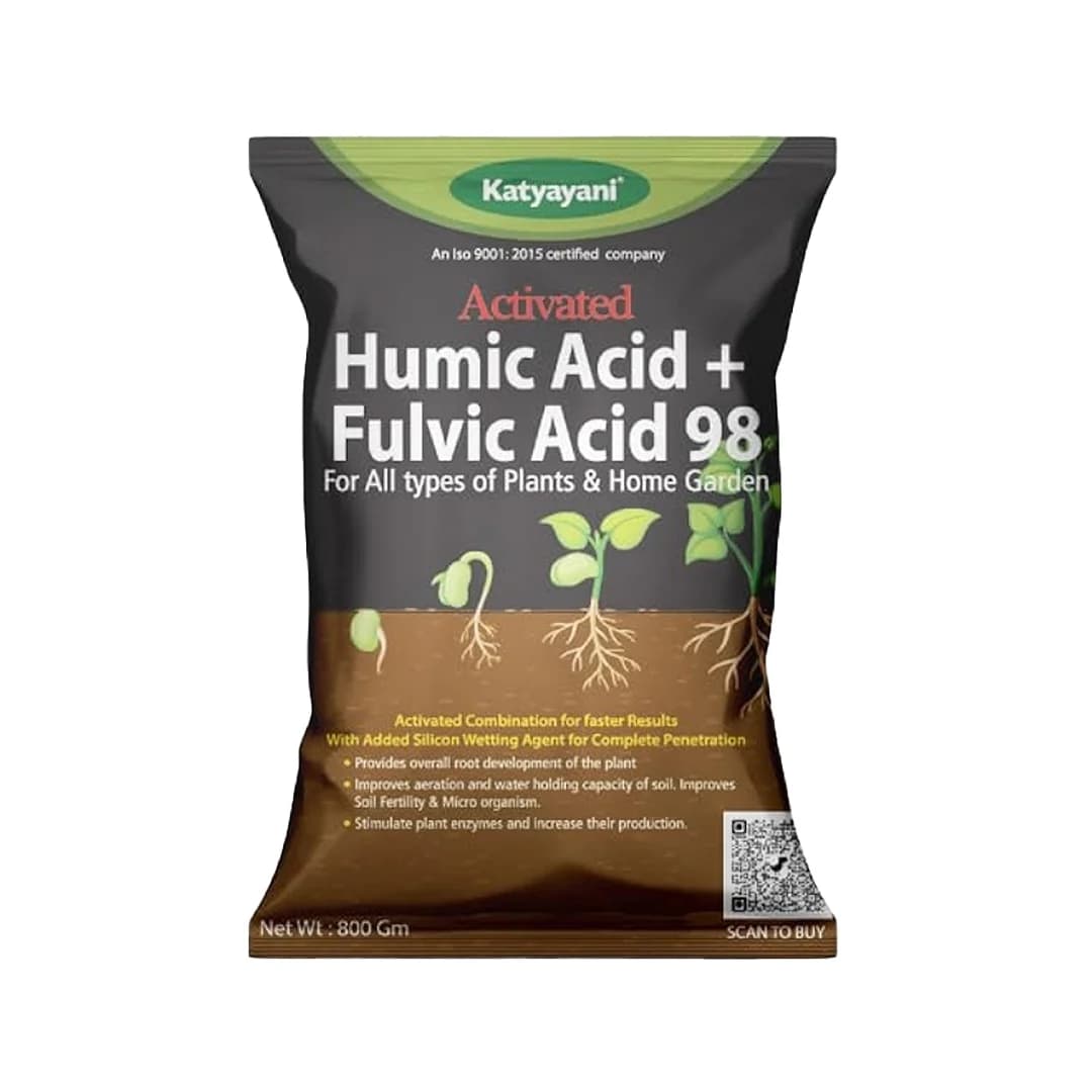 Katyayani Activated Humic Acid + Fulvic Acid Plants Fertilizer & Bio Enhancer with Silicon wetting Agent 100% Organic for Home Garden & Agriculture