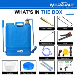 Neptune Hariyali-10 Knapsack Hand Sprayer 16L HDPE Tank, Brass Pressure Chamber, Telescopic Lance, 3 Nozzles Metal Skirting, Ideal for Farming, Garden 5