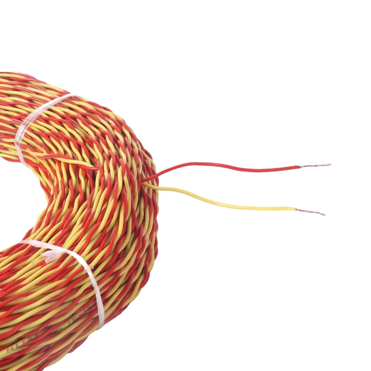 Radhe 0.75mm 90 Mtr Yellow Red Double Core Flexible Copper Cable Wire, Ideal For Park Lighting, Shop Hoardings, Showrooms, Etc. - Image 2