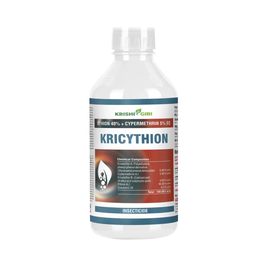 Krishigiri KRICYTHION Ethion 40% + Cypermethrin 5% EC Insecticide, Effective For Cotton And Chilli Crops