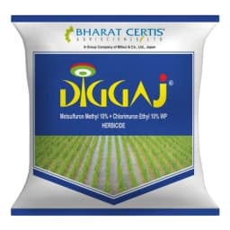 Bharat Certis DIGGAJ Metsulfuron Methyl 10% + Chlorimuron Ethyl 10% WP Herbicide, Effective Weed Control In Rice 1
