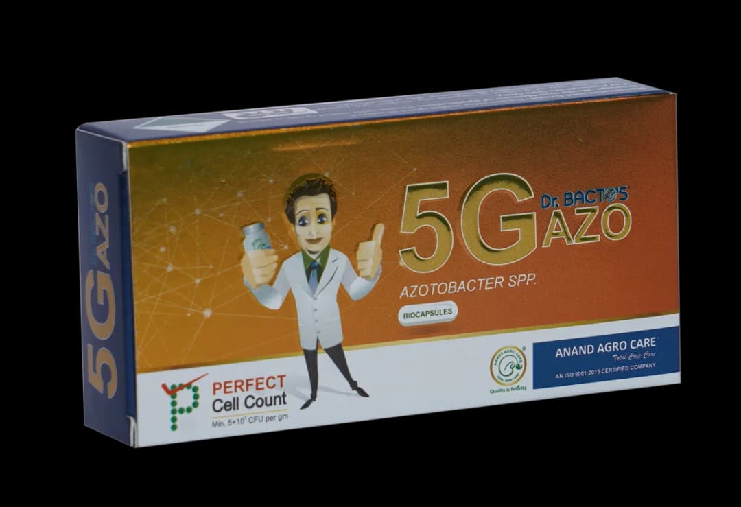 Dr. Bacto\'s 5G Azo, Azotobacter Spp. Biofertilizer, Nitrogen Fixing Bacteria, Biodegradable Capsule