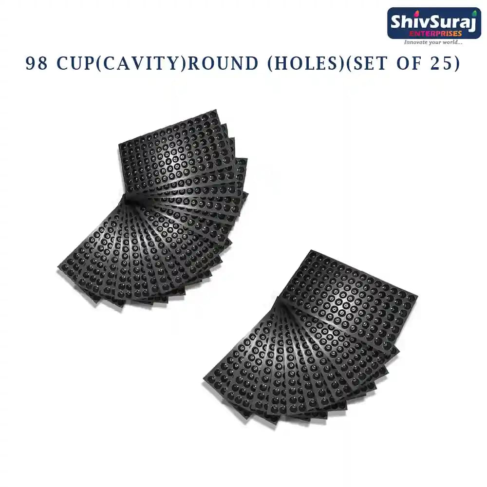 शिवसूरज 98 कैविटी सीड्लिंग ट्रे, गोल आकार के छेद वाली ट्रे, नर्सरी ट्रे, बीज बोने के लिए। - Image 2