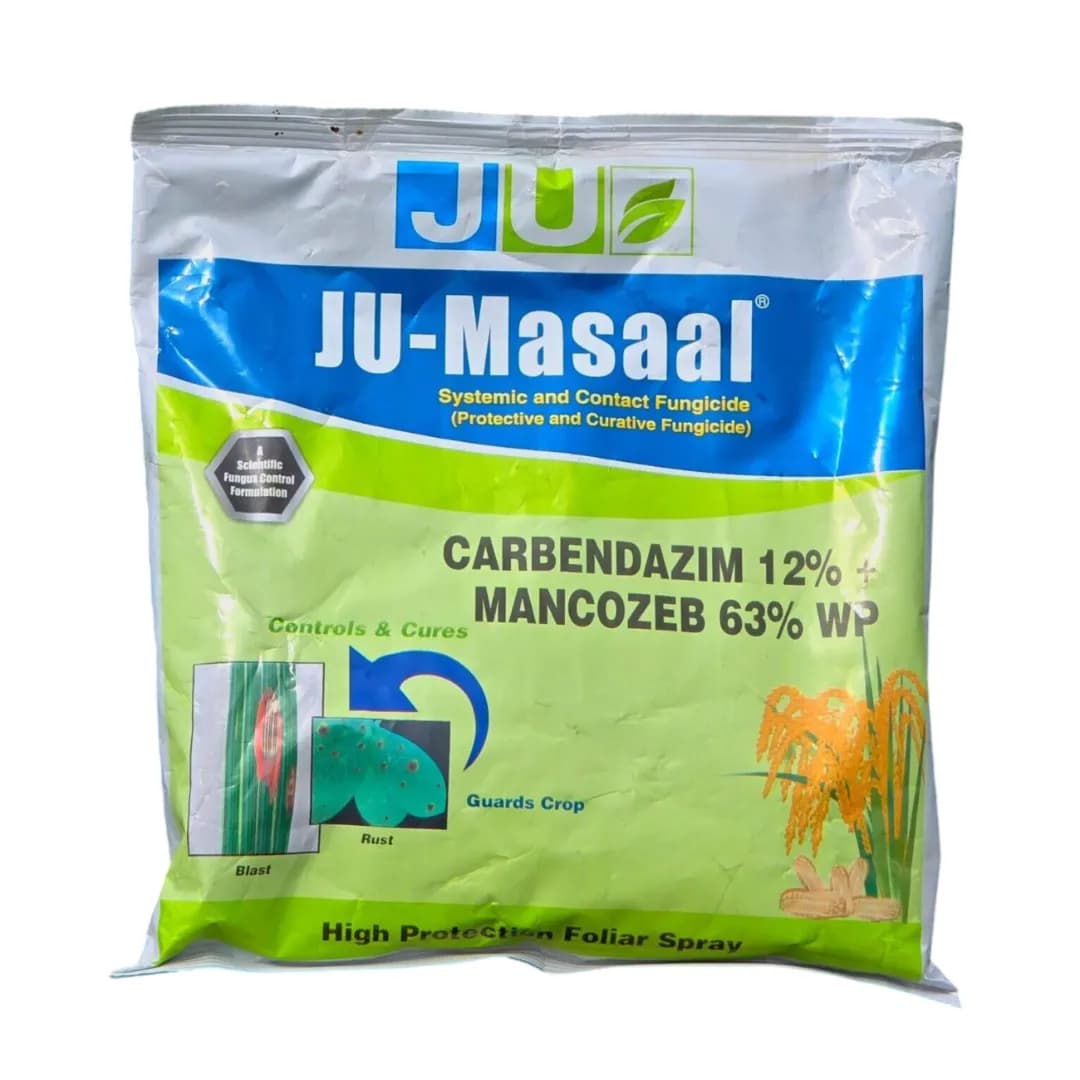 JU Masaal Carbendazim 12% + Mancozeb 63% WP Fungicide, Broad-Spectrum, Effective Fungal Disease Control In Crops - Image 1