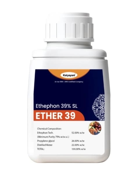 Katyayani Ether 39 Ethephon 39% SL Insecticide, Plant Growth Regulator For Enhanced Crop Development and Yield - Image 1