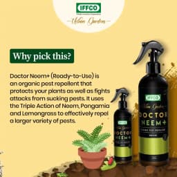 IFFCO Urban Garden Doctor Neem+ Organic Pest Repellent, Fight Against Sucking Pest, Triple Action Neem, Pongamia And Lemongrass Oil, Ready To Use 4