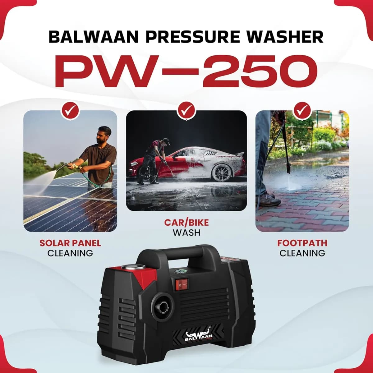 Balwaan PW-250 Pressure Washer - 120-150 Bar Rated Pressure, 1800Watt - Image 5