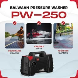 Balwaan PW-250 Pressure Washer, 120-150 Bar Rated Pressure, 1800W Motor, Compact And Powerful, Less Water Consumption 5