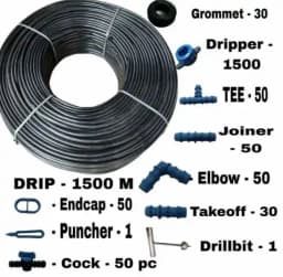 Pep Solution 16 MM Drip Irrigation Pipe, Complete Set For 1 Acre With Accessories. 1