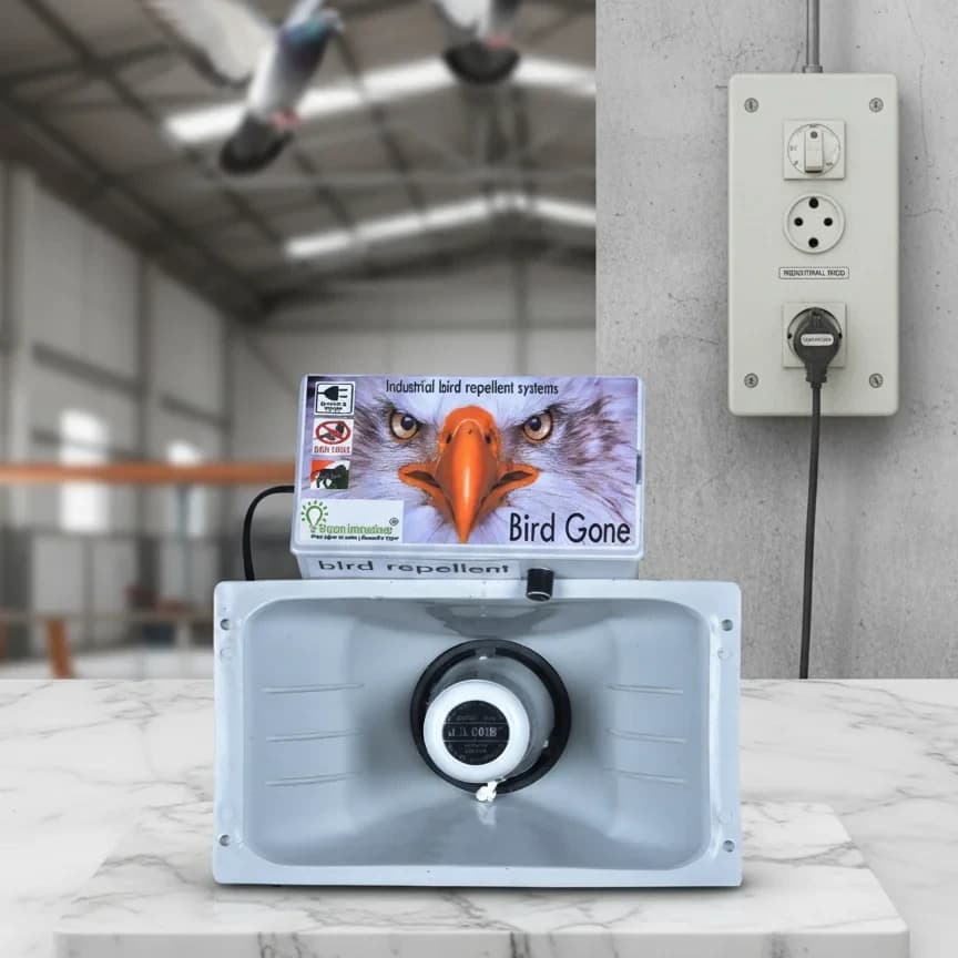 Shyam Industrial Ultrasonic Bird Repellent System, Waterproof, Electric, Loud Sound Device For Pigeons, Bats And Crows (5000 Sq. Ft) - Image 2