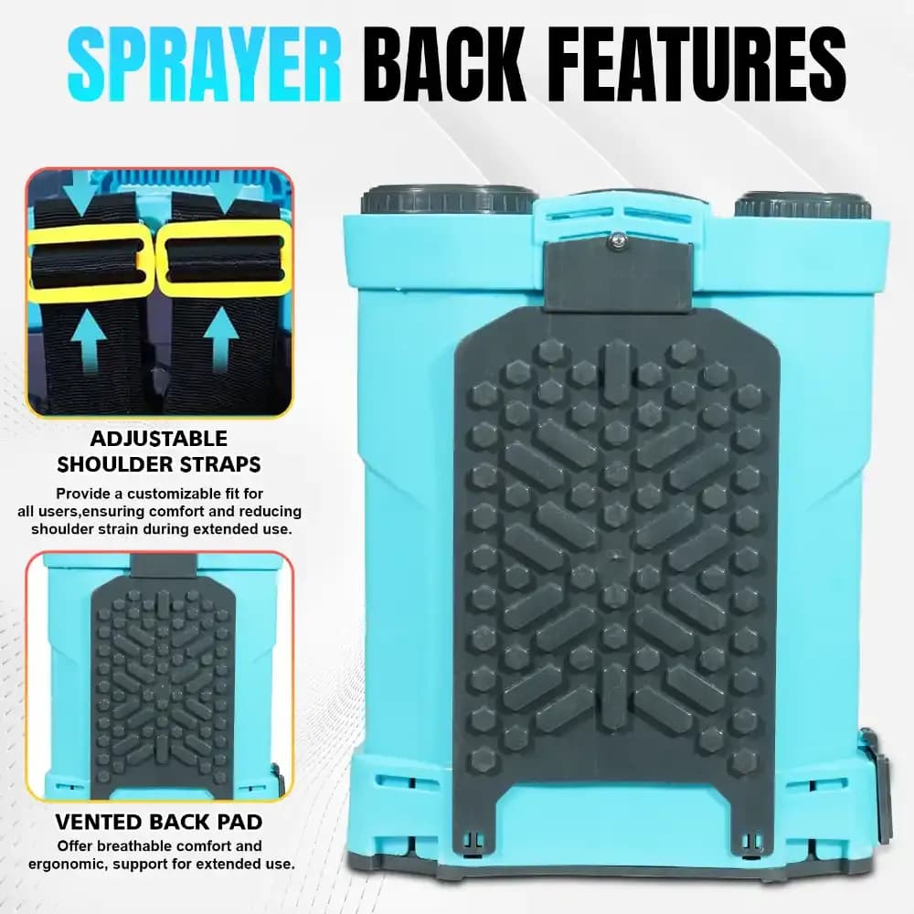 Neptune Model-13-Plus Knapsack Battery Sprayer, 12V 12Amp Double Motor, 20L Tank, Spray Gun up to 20 Ft Spray for Farming & Garden (Color May Vary) - Image 7