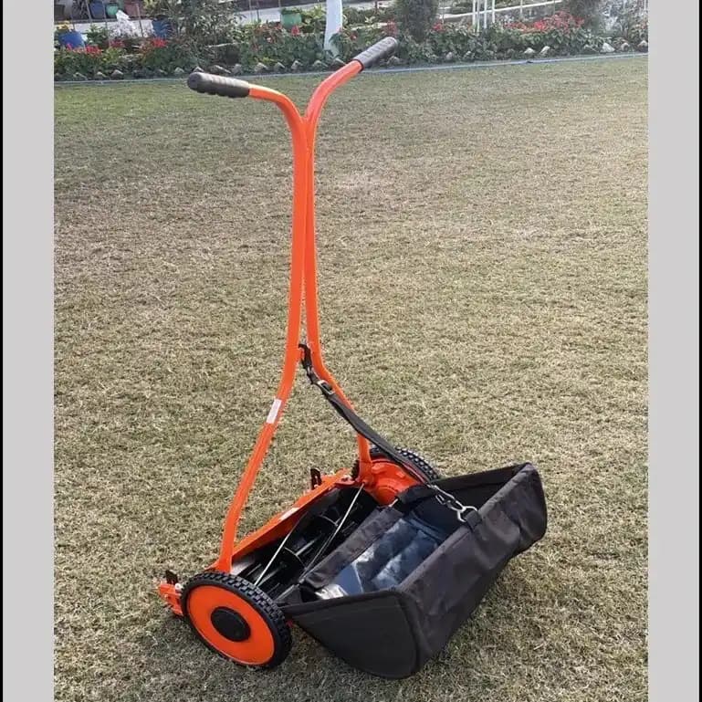 UNISON STEEL FRAME Wheel Type Manual Push Lawn Mower with Reel Blades and Grass Box - Image 2