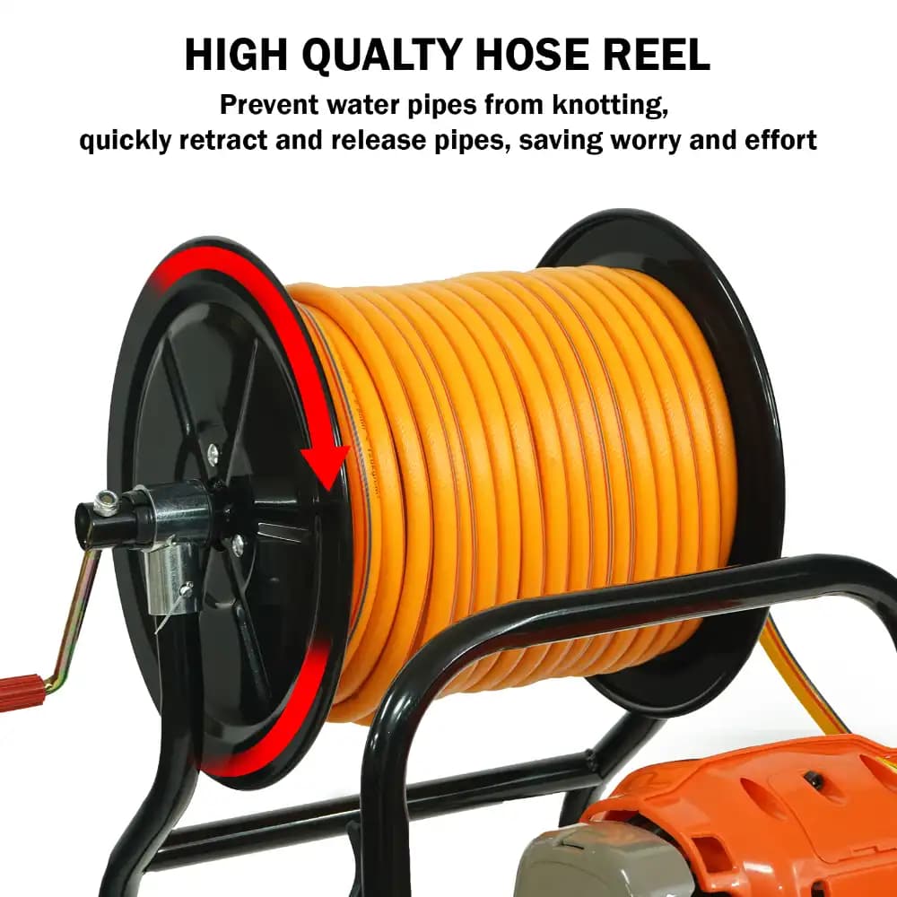 Neptune NPW-768-WH 4-Stroke Portable Power Sprayer, 35CC Petrol Engine, 50 Meter Hose Pipe, Hose Reel With Spray Gun, Ideal For Farming & Garden - Image 3