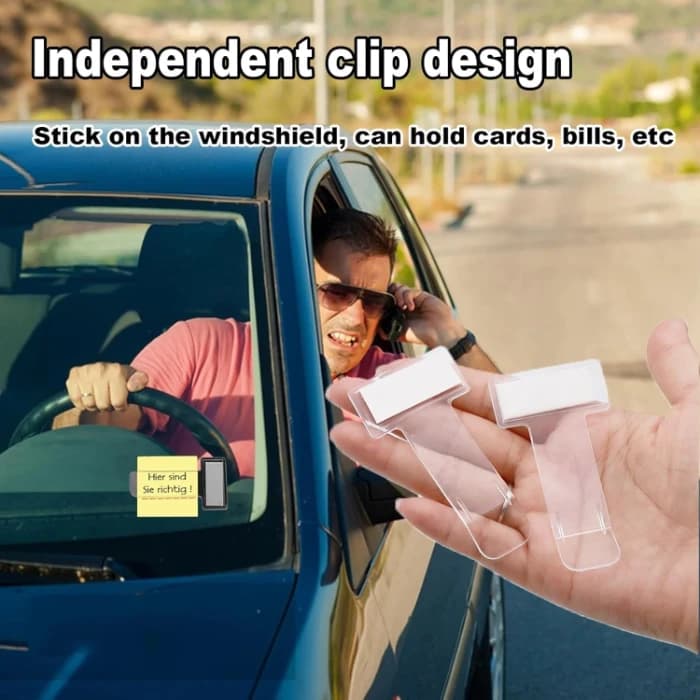 Fastag Windscreen Ticket Holder Clip For Car - Transparent (2 Pcs) - Image 7