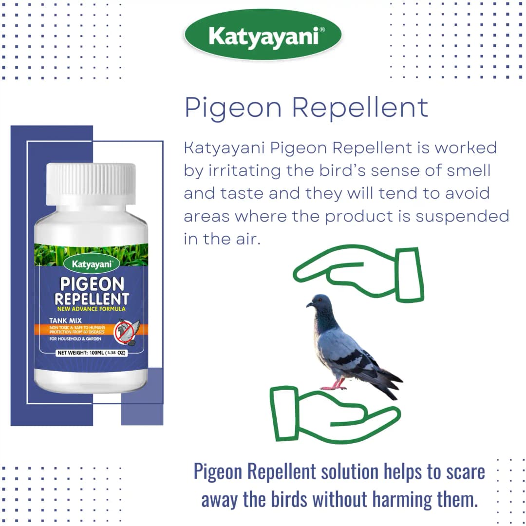 Katyayani Pigeon Repellent Non-Toxic Liquid Solution, Effective For Agricultural Area, Garden, and Household - Image 9