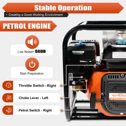 Neptune NPP-30 Water Pump, 3 Inch Outlet, 6.5 HP, 196 CC 4 Stroke Petrol Engine, 3600 RPM Ideal for Farming, Irrigation, Draining & Gardening 7