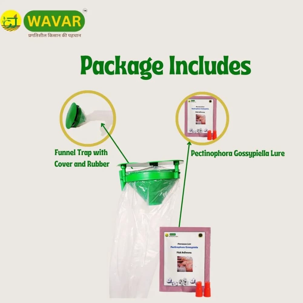 WAVAR Funnel Trap, Pectinophora Gossypiella, Effective For Pink Bollworm Pest Control In Crops - Image 3