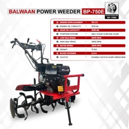 Balwaan BP-750E Black Cheetah Power Weeder, 212CC 4-Stroke Petrol Engine, 32 Blades For Efficient Weeding 4
