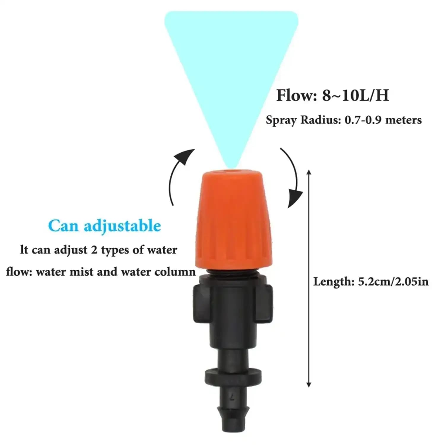 Radhe Plastic Drip Irrigation Misting Nozzles, Adjustable Garden Dripper, Micro Mist Head Atomizer Fogger For Watering System Sprayers - Image 4