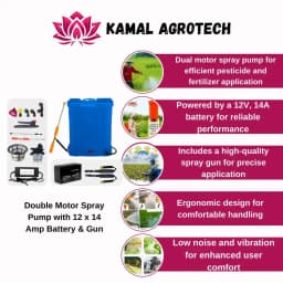Kamal Agrotech Double Motor Spray Pump, 20L Tank, 12V x 14Ah Battery And Spray Gun, Multi-Purpose Use For Farming 4