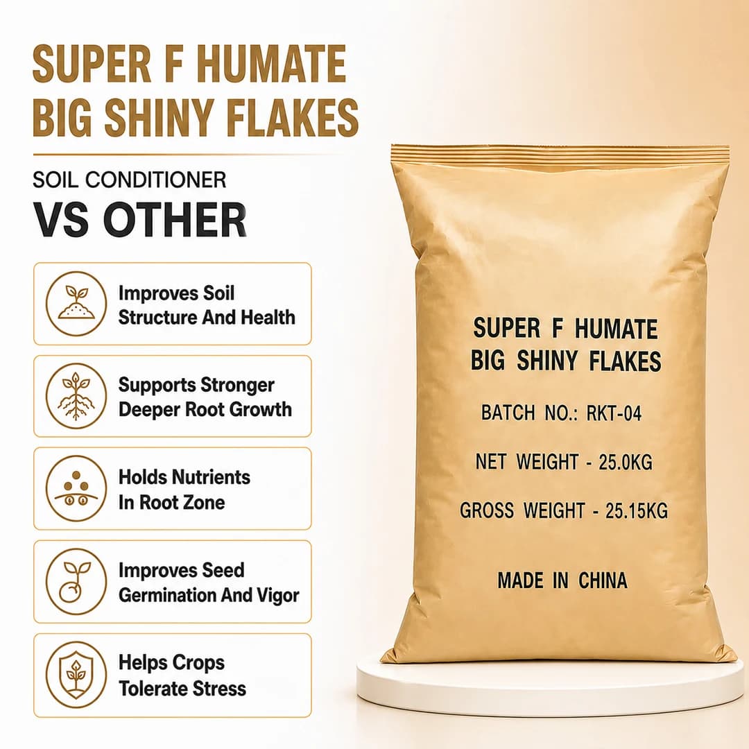 Humic Acid 98% - Super Potassium Humate (25KG Bag) - Shiny Flakes - Image 6